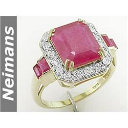 Certified 4.25 ct Aquamarine & Sapphire Ring 14kt Gold