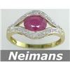 Image 1 : Neimans Certified 2.00 ct Tsavorite & Diamond Ring 14kt