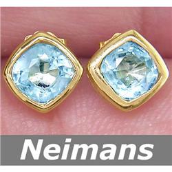 Certified 4.25 ct Green Sapphire & Tourmaline Earrings