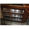 Image 8 : Koa Wood Open Front Display Case w/ 2 Glass Doors & 6 Clear Trays 66"x18"x39"