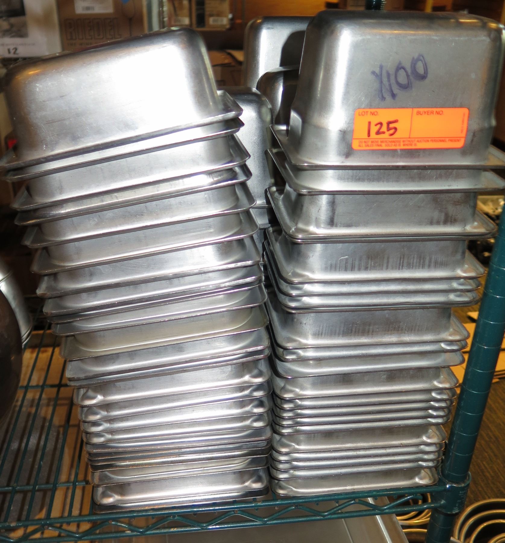Steamable Containers Qty Approx. 100 Rectangle Stainless Steel Stacking Steam Table Containers