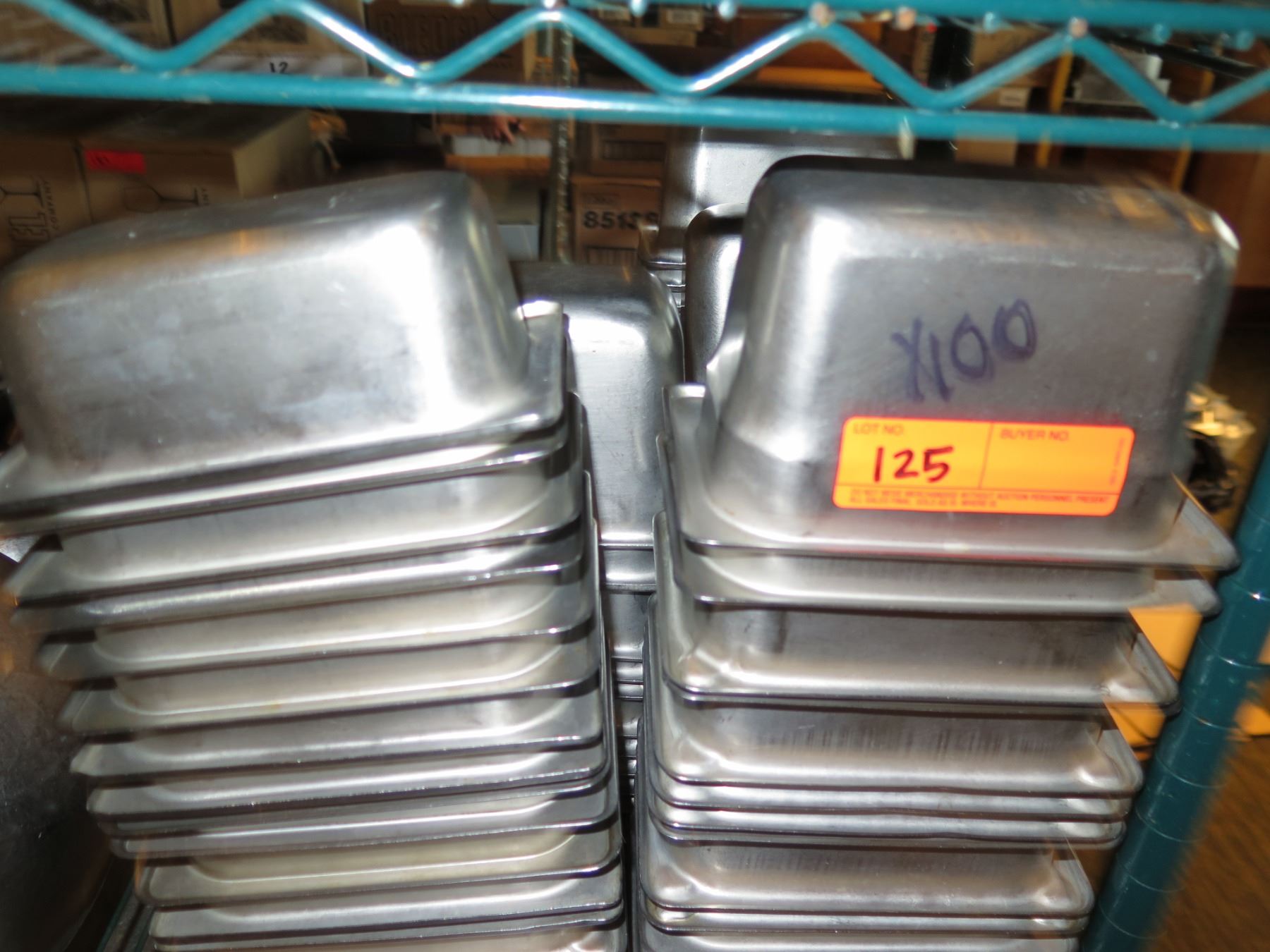Steamable Containers Qty Approx. 100 Rectangle Stainless Steel Stacking Steam Table Containers