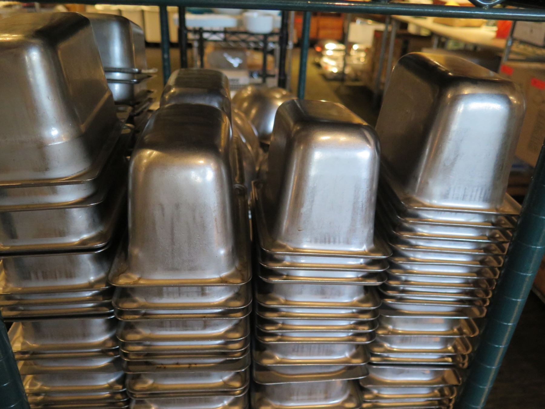 Steamable Containers Qty Approx. 100 Rectangle Stainless Steel Stacking Steam Table ...