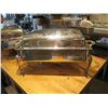 Image 7 : Qty 2-Footed Silver-Plated Chaffers w/ Lids & Sterno Holders