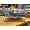 Image 9 : Qty 2-Footed Silver-Plated Chaffers w/ Lids & Sterno Holders