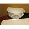 Image 2 : Multiple White & Glass Square Plates, 4 Over and Back Side Dishes, etc
