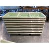 Image 2 : Qty 11 Green 3 Section Rectangle Condiment Trays 8" Long