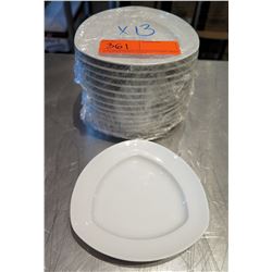 Qty 13 Rosenthal Germany White Curved Triangle Plates 6" Diameter