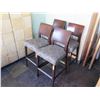 Image 2 : Qty 4 Wood High Back Chairs w/ Upholstered Seats & Foot Rail 40" High