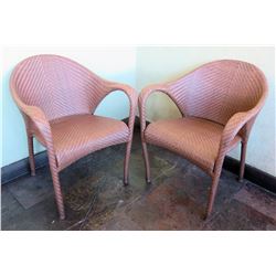 Qty 2 Janus et Cie Dedon Woven Indoor/Outdoor Arm Chairs