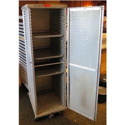 Commercial Rolling Metal Pan Storage Rack w/ Door 21"x27.5"x69.5"