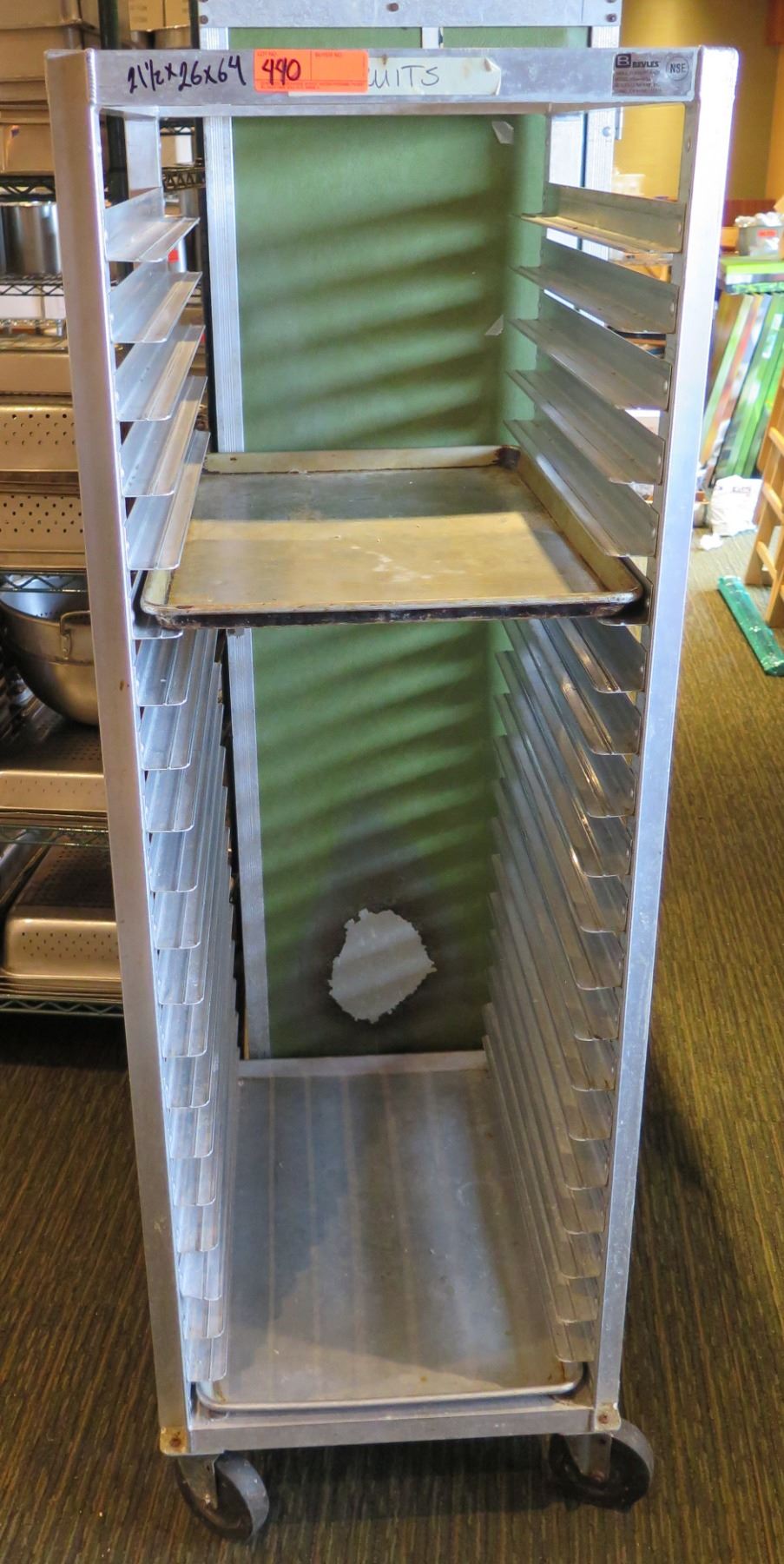 Pan Stacker Rolling Rack Commercial Rolling Metal Pan Storage Rack 21.5