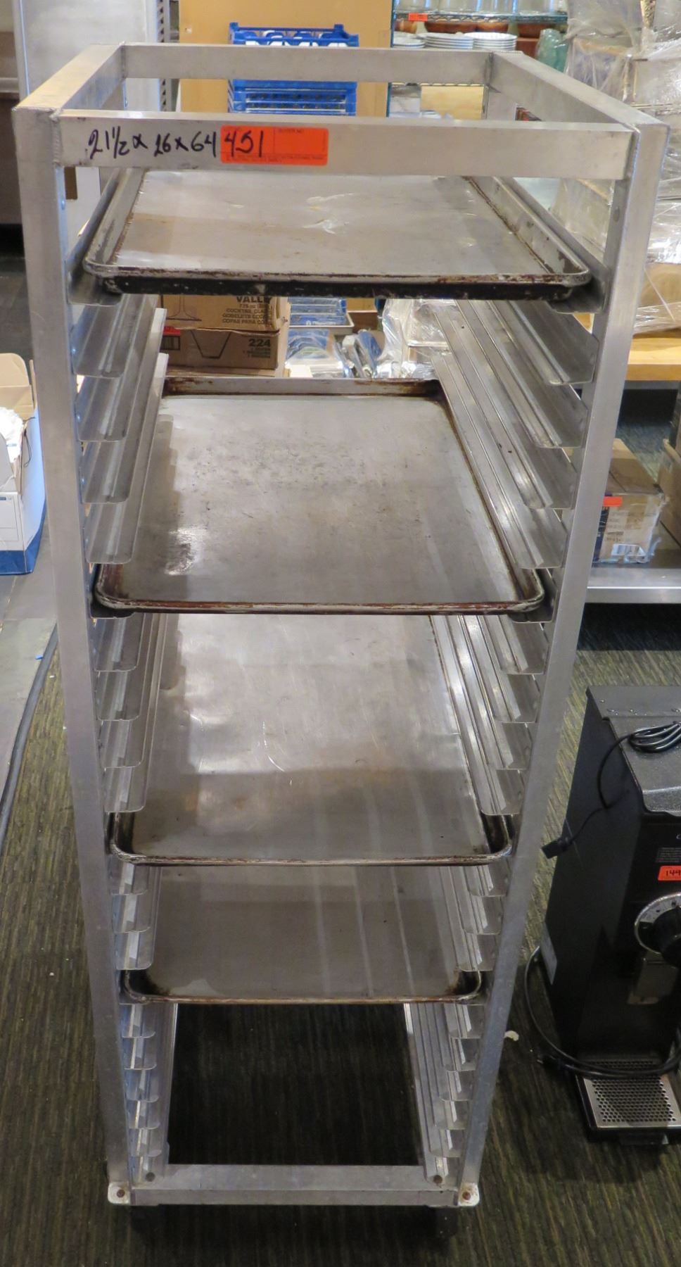 Pan Stacker Rolling Rack Commercial Rolling Metal Pan Storage Rack 21.5
