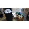 Image 1 : Box of computer parts, table lamps and paper shredder
