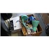 Image 2 : Box of computer parts, table lamps and paper shredder