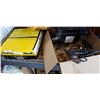Image 1 : Box of coil nails, screw gun, rain gear and car deck
