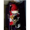 Image 2 : TOTE OF XMAS DECOR AND BOX OF RECORDS