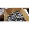 Image 2 : BOX OF ASSORTED SILVER PLATE SERVING PIECES, ETC