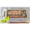 Image 2 : 3 LAST ISSUE CANADIAN 2 DOLLAR BILLS - 1954, 1974, 1986