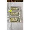 Image 1 : 3  1973 MINT CANADIAN 1 DOLLAR BILLS IN SEQUENCE