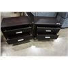 Image 2 : PAIR OF 2 DRAWER ESPRESSO NIGHTSTANDS