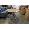Image 1 : BRAND NEW INDUSTRIAL DINING TABLE W/ RECLAIMED WOOD TOP AND HEAVY METAL BASE - RETAIL $2199