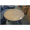 Image 2 : BRAND NEW INDUSTRIAL DINING TABLE W/ RECLAIMED WOOD TOP AND HEAVY METAL BASE - RETAIL $2199