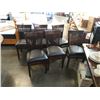 Image 1 : SET OF 6 DARK STAINED SOLID MAPLE CHAIRS WITH LEATHER SEATS