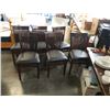 Image 1 : SET OF 6 DARK STAINED SOLID MAPLE CHAIRS WITH LEATHER SEATS