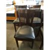 Image 2 : SET OF 6 DARK STAINED SOLID MAPLE CHAIRS WITH LEATHER SEATS
