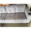 Image 2 : BRAND NEW GREY FABRIC 2 PC SECTIONAL SOFA WITH CUPHOLDERS, AND REMOVABLE PILLOW BACKS, RETAIL $1299 