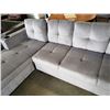 Image 3 : BRAND NEW GREY FABRIC 2 PC SECTIONAL SOFA WITH CUPHOLDERS, AND REMOVABLE PILLOW BACKS, RETAIL $1299 