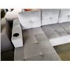 Image 5 : BRAND NEW GREY FABRIC 2 PC SECTIONAL SOFA WITH CUPHOLDERS, AND REMOVABLE PILLOW BACKS, RETAIL $1299 