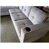 Image 8 : BRAND NEW GREY FABRIC 2 PC SECTIONAL SOFA WITH CUPHOLDERS, AND REMOVABLE PILLOW BACKS, RETAIL $1299 