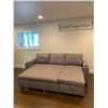 Image 3 : BRAND NEW PULL OUT SOFA BED RETAIL $1199 GREY FABRIC W/ STORAGE  83" X 52"