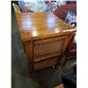 Image 2 : RUSTIC 2 DRAWER ENDTABLE WITH WICKER DRAWERS