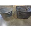 Image 1 : 2 GALVANIZED WASH TUBS