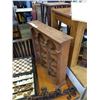 Image 2 : STONE CHESS SET AND BOARD AND SMALL OAK SHELF
