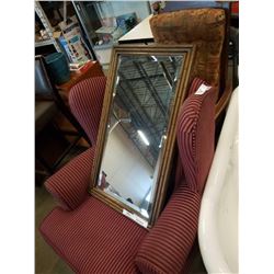 Framed bevelled glass mirror