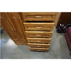 OAK 7 DRAWER WARDROBE