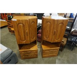 PAIR OF OAK SIDE CABINETS