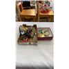 Image 1 : WOOD CARVED DOLPHIN, EAGLE, SMALL MAKEUP CONTAINERS AND KNIVES AND LETTER OPENER