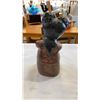 Image 8 : Cast iron figure, fitz and floyd ashtray, eastern vase and hand carved stone box