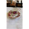 Image 2 : English ironstone teapot, old english rose teacup and saucer with 2 SNP figures