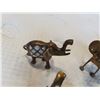Image 2 : 5 SOLID BRASS ELEPHANTS - 3 WITH MOTHER OF PEARL