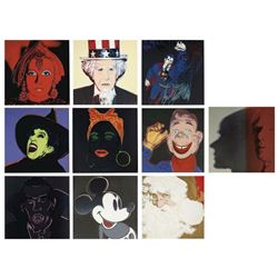 Andy Warhol- 10 Screenprints in colors, (all with diamond dust except Dracula) "Myth"