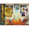 Image 1 : Ferjo "MIRO AND SUNFLOWERS" Giclee on Canvas