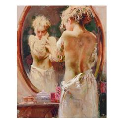Pino (1939-2010), "Contemplation" Limited Edition Artist-Embellished Giclee on Canvas. Numbered and 