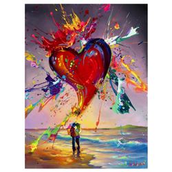 Jim Warren, "Love is in the Air" Hand Signed, Artist Embellished AP Limited Edition Giclee on Canvas