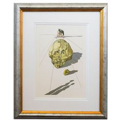 Salvador Dali- Original Color Woodcut on B.F.K. Rives Paper "Inferno 23"